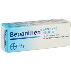 Eine Packung Bepanthen Wund- und Heilsalbe mit 3,5 g Inhalt.