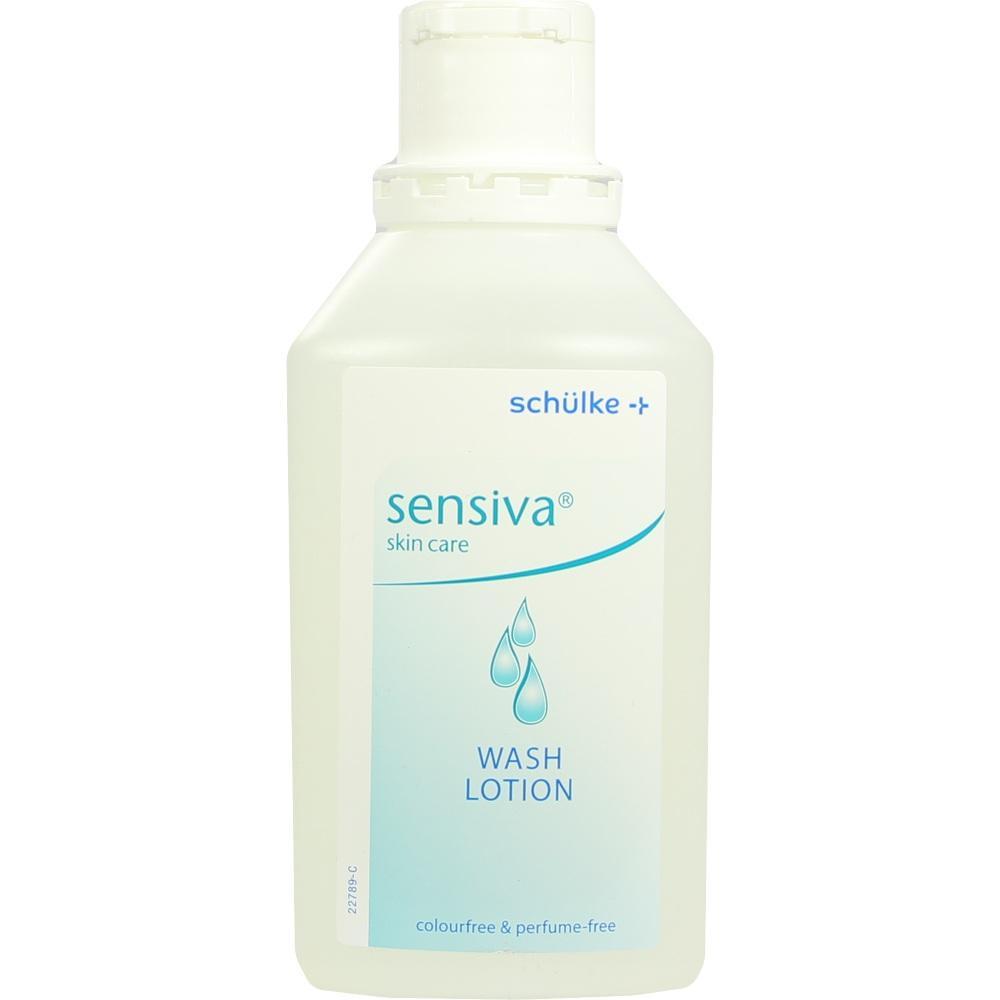 Weiße Flasche mit der Aufschrift "sensiva Wash Lotion" von Schülke.