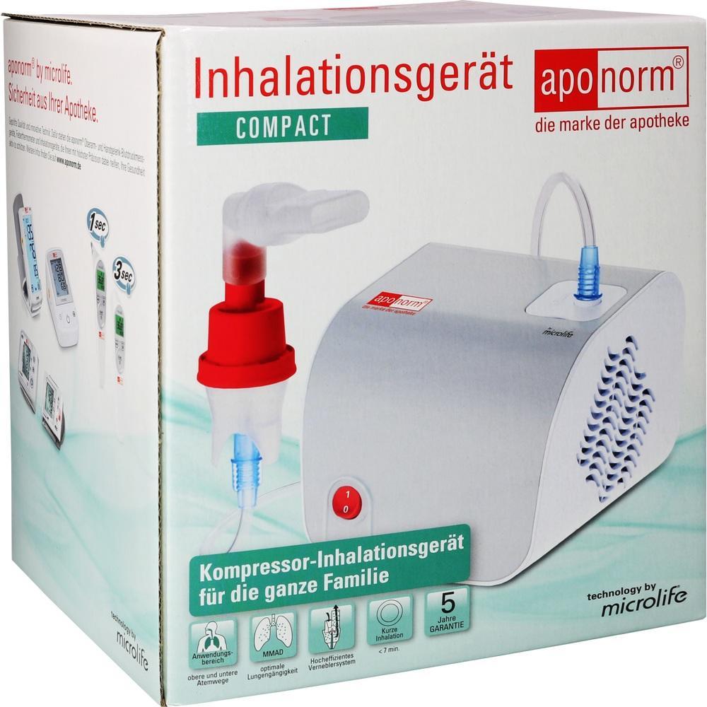 Das Bild zeigt die Verpackung eines Kompressor-Inhalationsgeräts der Marke apnorm.